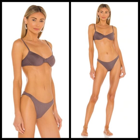 💕L*SPACE Shimmer Missy Bikini Top (Medium) + Shimmer Camacho Bikini Bottom (XL) - Picture 4 of 16